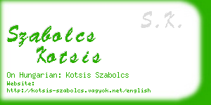 szabolcs kotsis business card